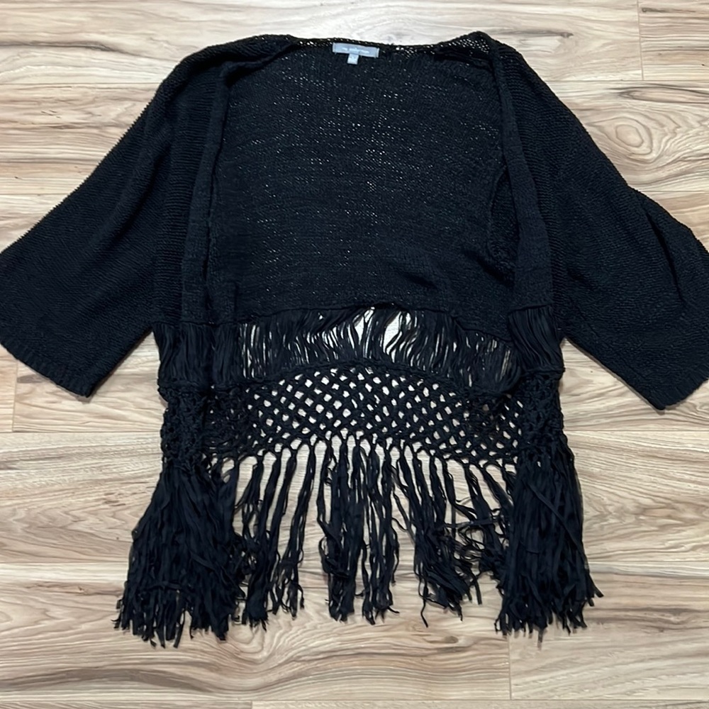 Short Sleeve Cardigan With Poncho style weaving WFH office or casual